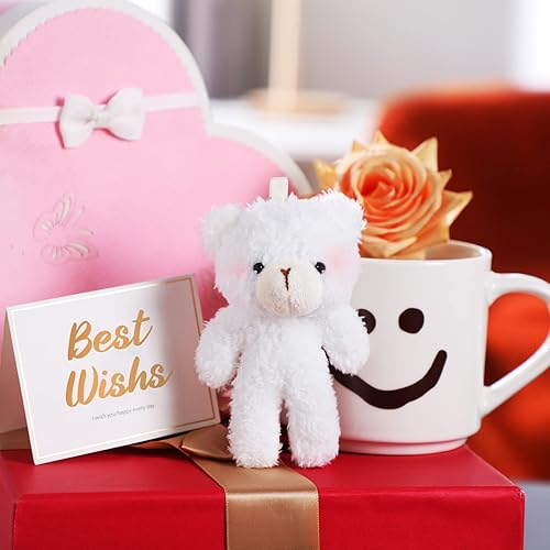 Miniatura 6 de Sosation 100 piezas de mini oso a granel de 4.7 pulgadas, llavero de oso pequeño oso de peluche, regalo para llavero de bricolaje, baby shower,