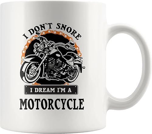 Miniatura 1 de Panvola Taza de café de cerámica con texto en inglés "I Don't Snore I Dream I'm A Motorcycle Biker Rider Motor Bike Lover For Dad Uncle Brother