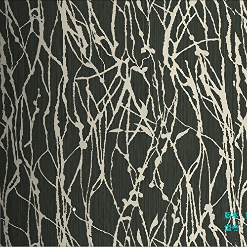 KeTian Moderne Minimalist Curve Stripe Tree Patterns Papier peint non tissé Rouleau Salon Chambre à coucher TV Fond d'écran Fond d'écran Noir Gris Couleur 1.73 'de large x 32.8'L = 57 pieds carrés Cover