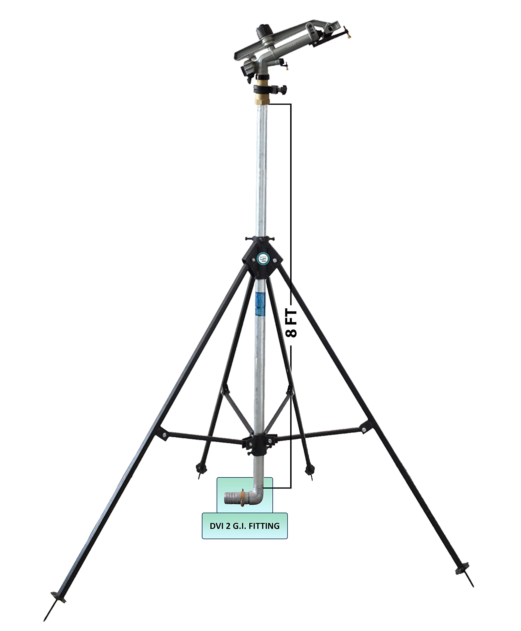 DVI AUTOMAT 1.50"inch raingun complete Set with HT42G ISI Pelican rain gun | Pipe Connector, 8FT ISI GI Riser Pipe, 4 Leg Height Adjustable Stand (GI TYPE CONNECTOR, 2"inch GI NIPPLE) (B0C71F4TDX) Amazon Price History, Amazon Price Tracker