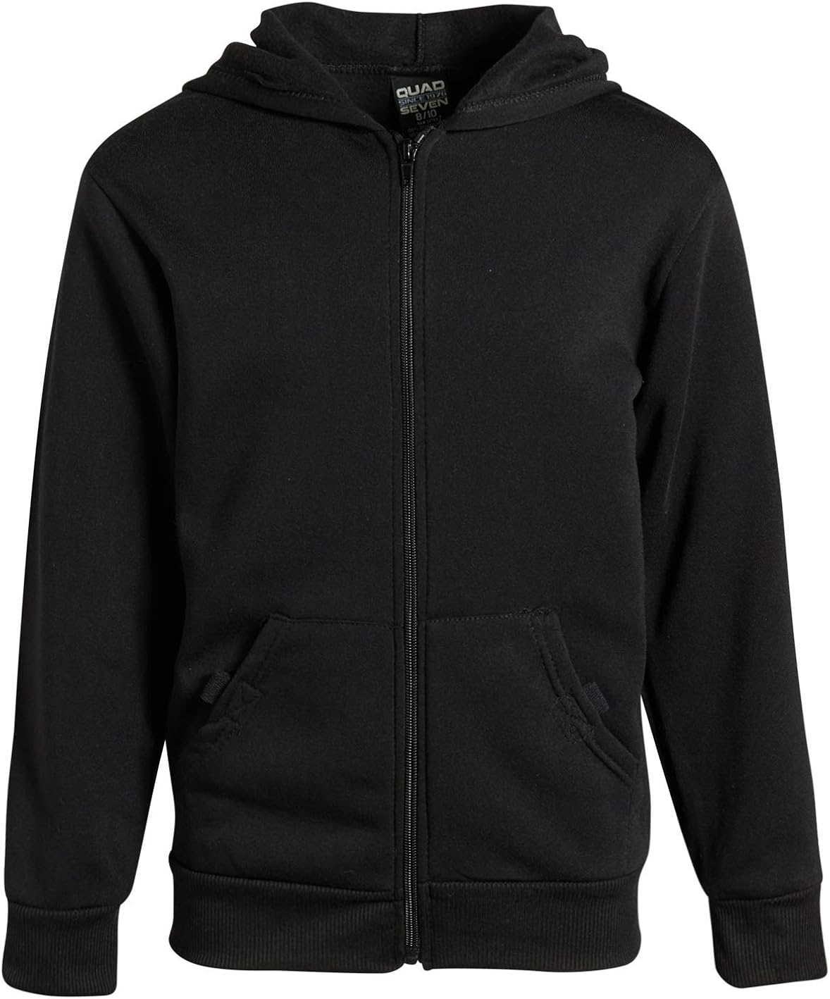 Quad Seven Boys’ Sweatshirt – 2 Pack Basic Solid Fleece Zip Hoodie (Size: 6-18)