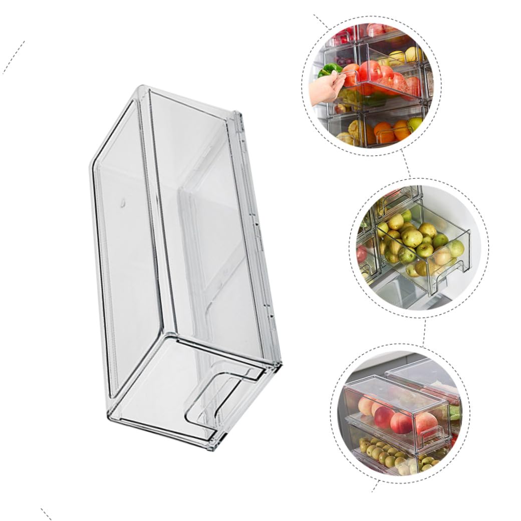 CALLARON Scatola Grande Capacità per Frigorifero in Pet Trasparente Organizer che Massimizza lo Spazio Sul Piano di Lavoro per Conservazione Ordinata per Formaggio Grattugiato e Verdure