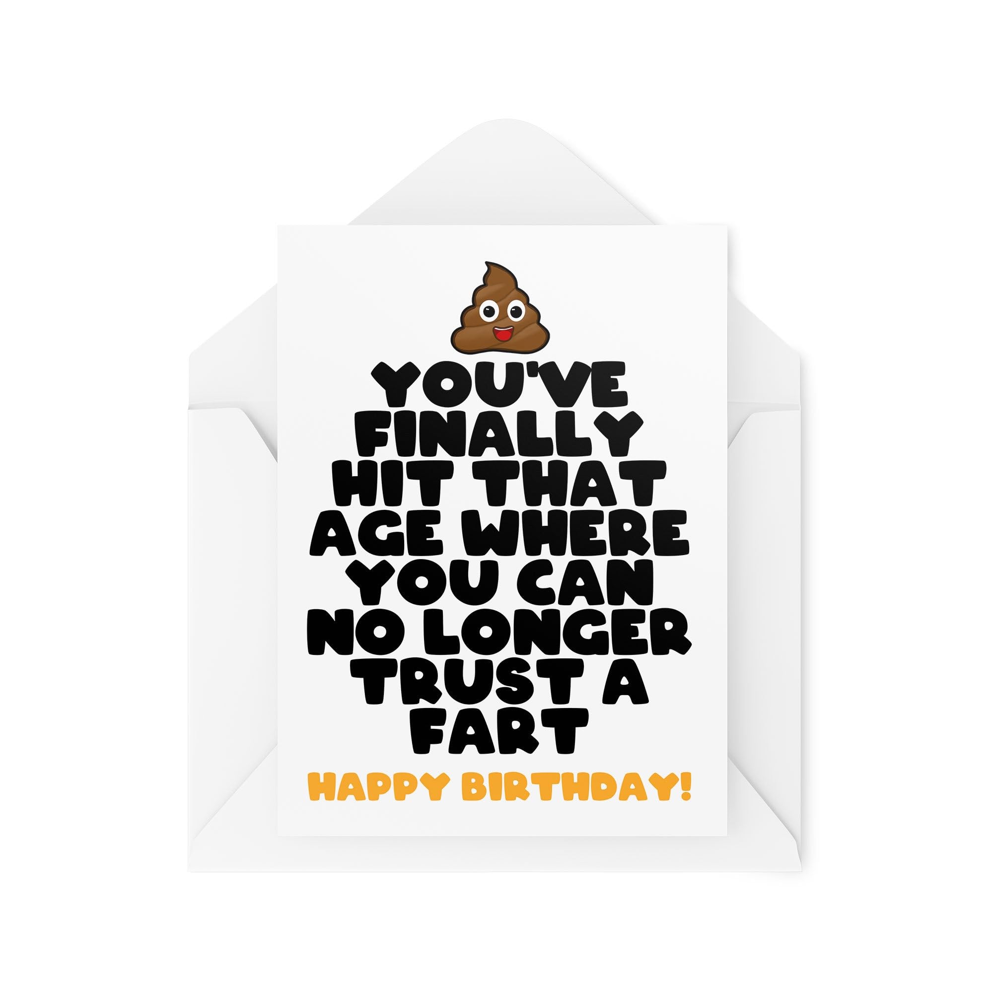 Funny Birthday Cards - Hit That Age Where You Can No Longer Trust A Fart - Old Joke Cards - Old Birthday Card - CBH1707