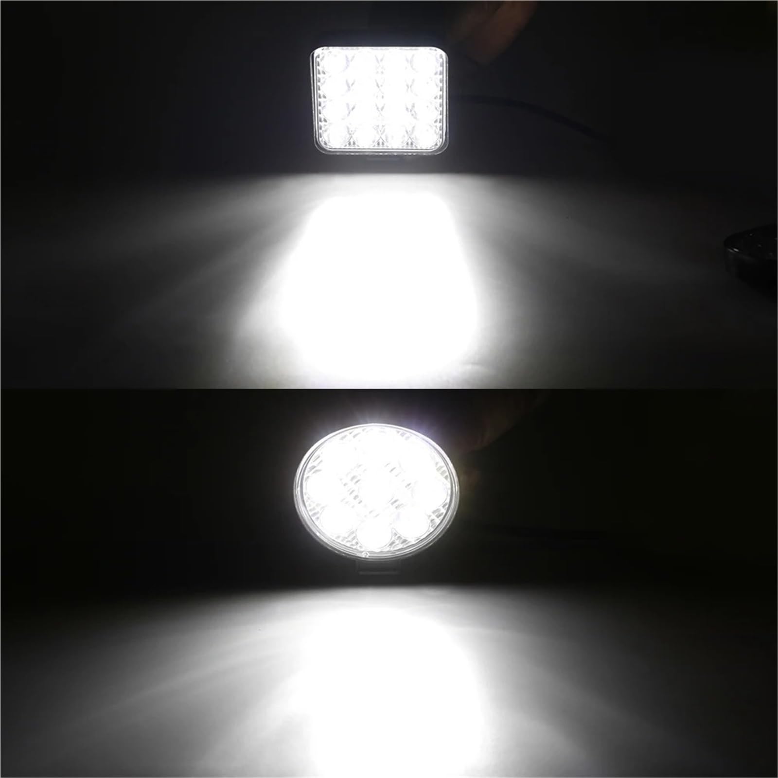 Faro Proiettore 48W LED Per Auto Barra Fari Bar Faro Da Lavoro MINI 16SMD Quadrato Rotondo Luce 12V Automatica Per Jeep Truck 4X4 SUV ATV Fari Delle Auto(10pc 48W squared)