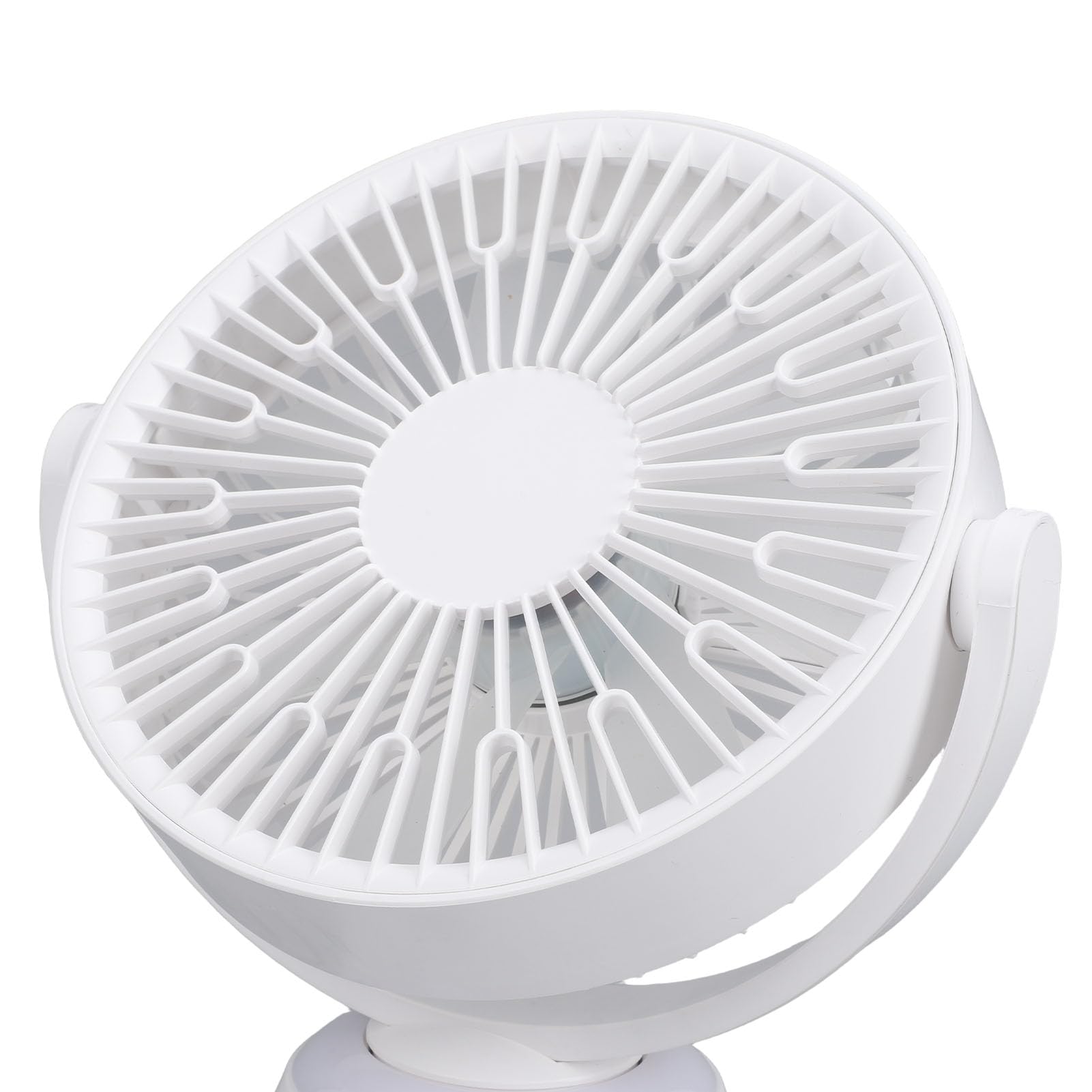 YWBL-WH Tischventilator mit Digitalanzeige, USB-Aufladbarer Ventilator, 3