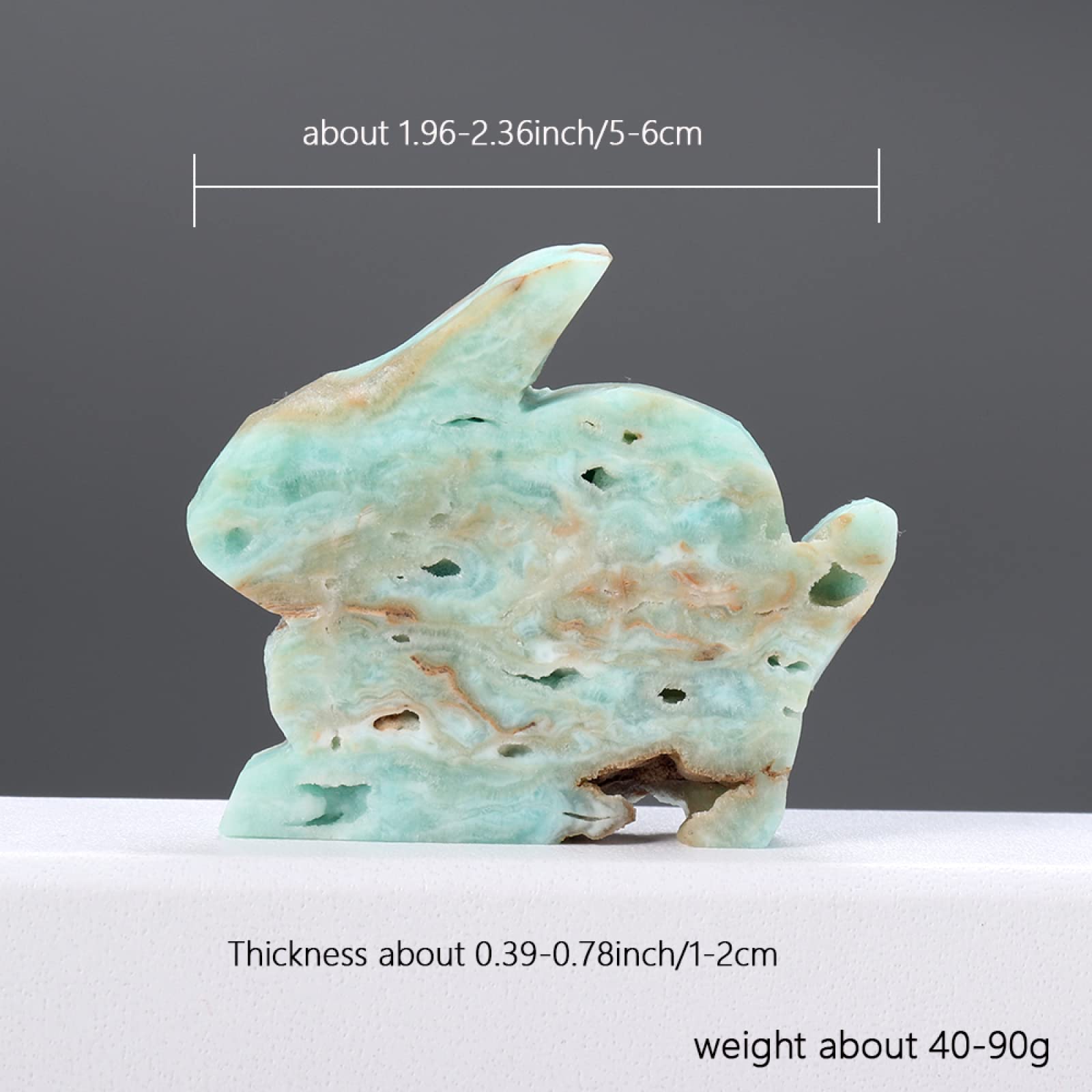 Amazon.co.jp: 天然カリブ海方解石ウサギ彫刻工芸品ブルークォーツ
