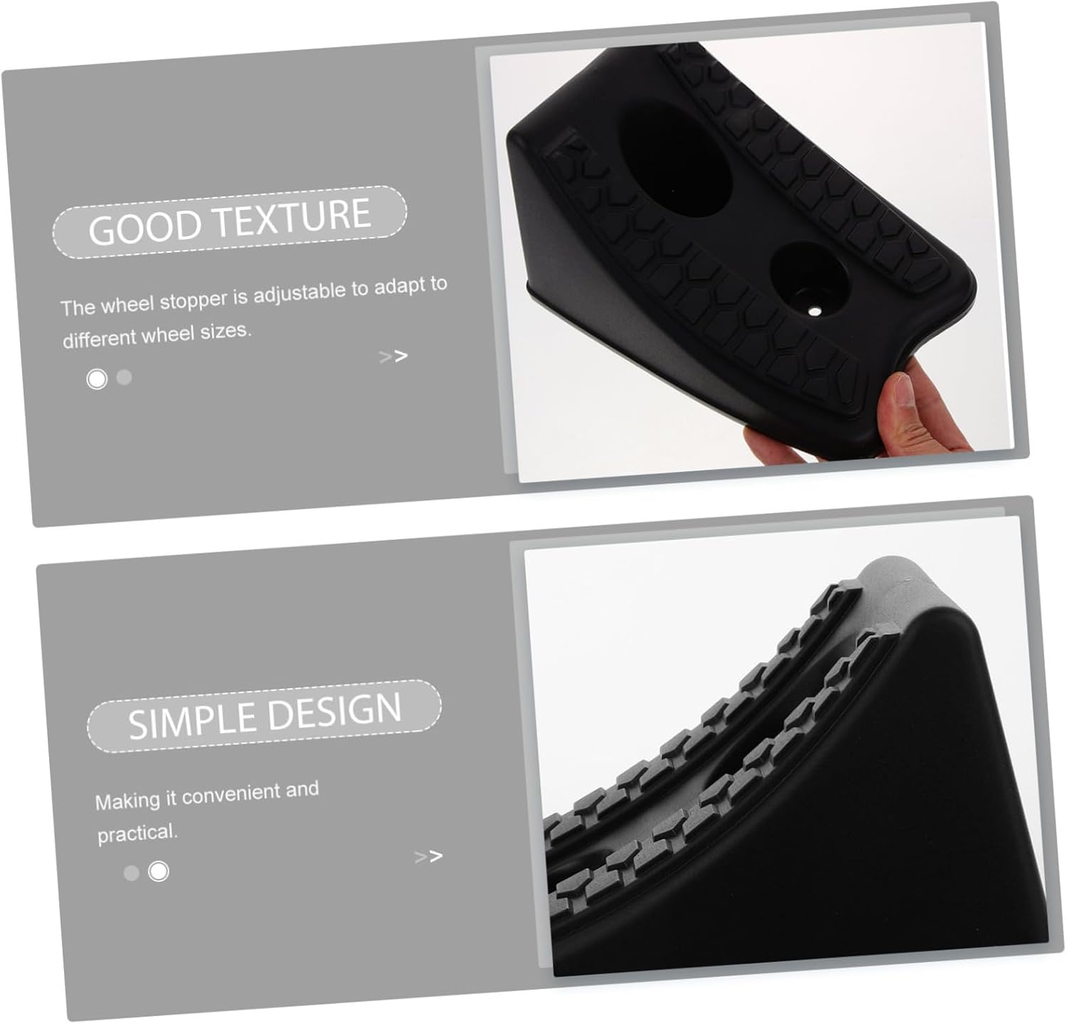 Luxshiny Heavy Duty Car Wheel Chock Rubber Tire Block Stabilizer for Vehicles Trailer Ramp Wheel Stopper Suitable for SUVs and Trucks