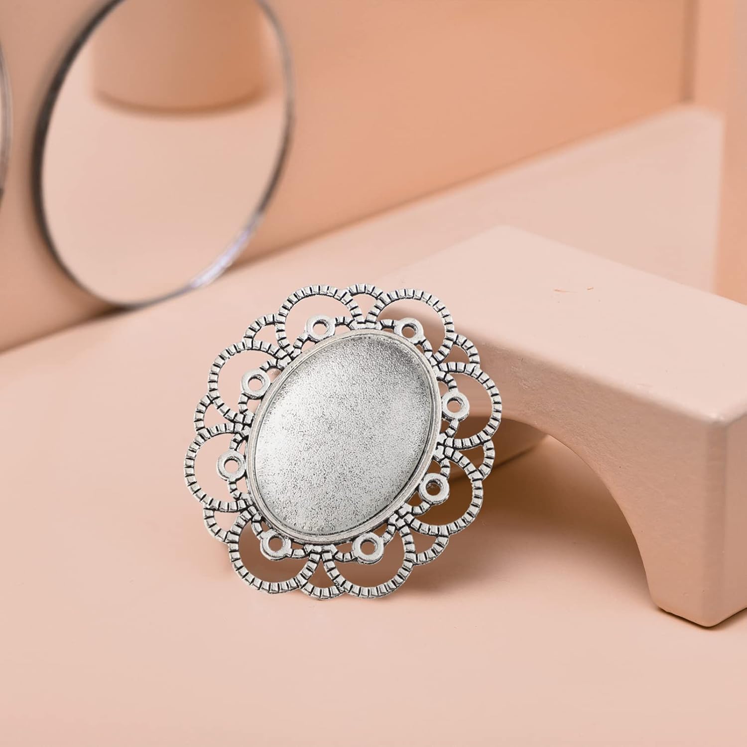 Healifty Brooch Base Panel 30Mm Oval Pin Back Settings 30 Pcs Crafting Blank Brooches for DIY Jewelry Making and - Image 6