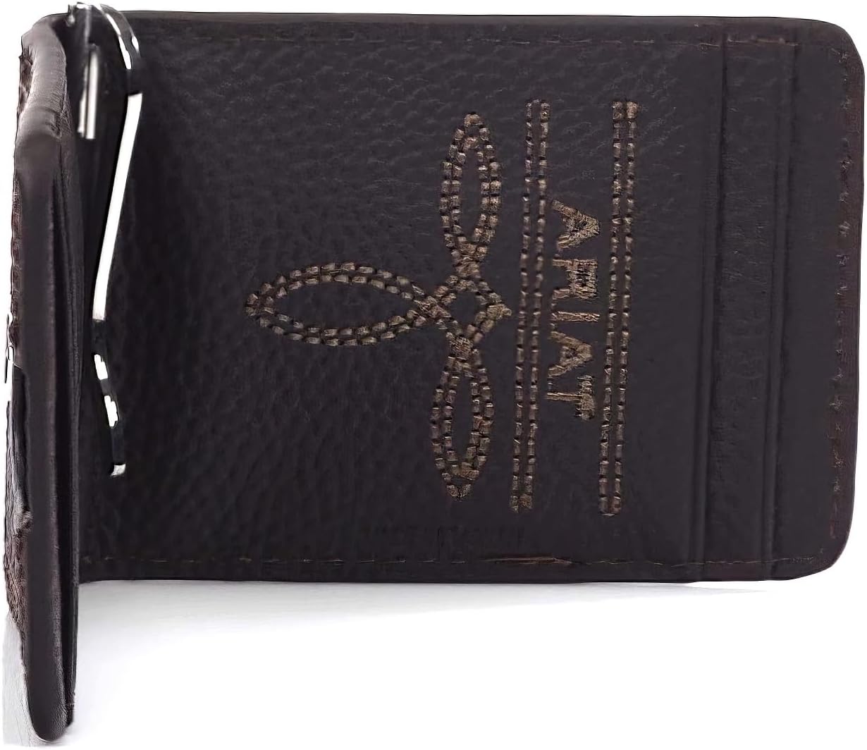ARIAT Men's Rowdy Shield Logo Brown Money Clip Bifold Wallet A35117282 - Image 5