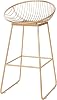 Luxury Barstool Bar Stool with PU Soft Padded Counter Height Barstools with Backrest Gold Metal Leg Max Load 200kg High Stool for Home Pub Dining Room