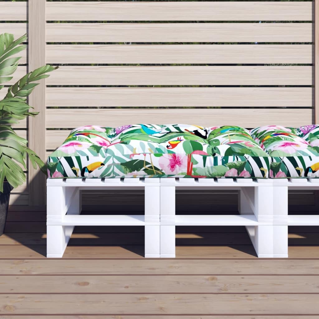Cojín para palés de 120 x 80 x 12 cm impermeable con estampado floral de exterior
