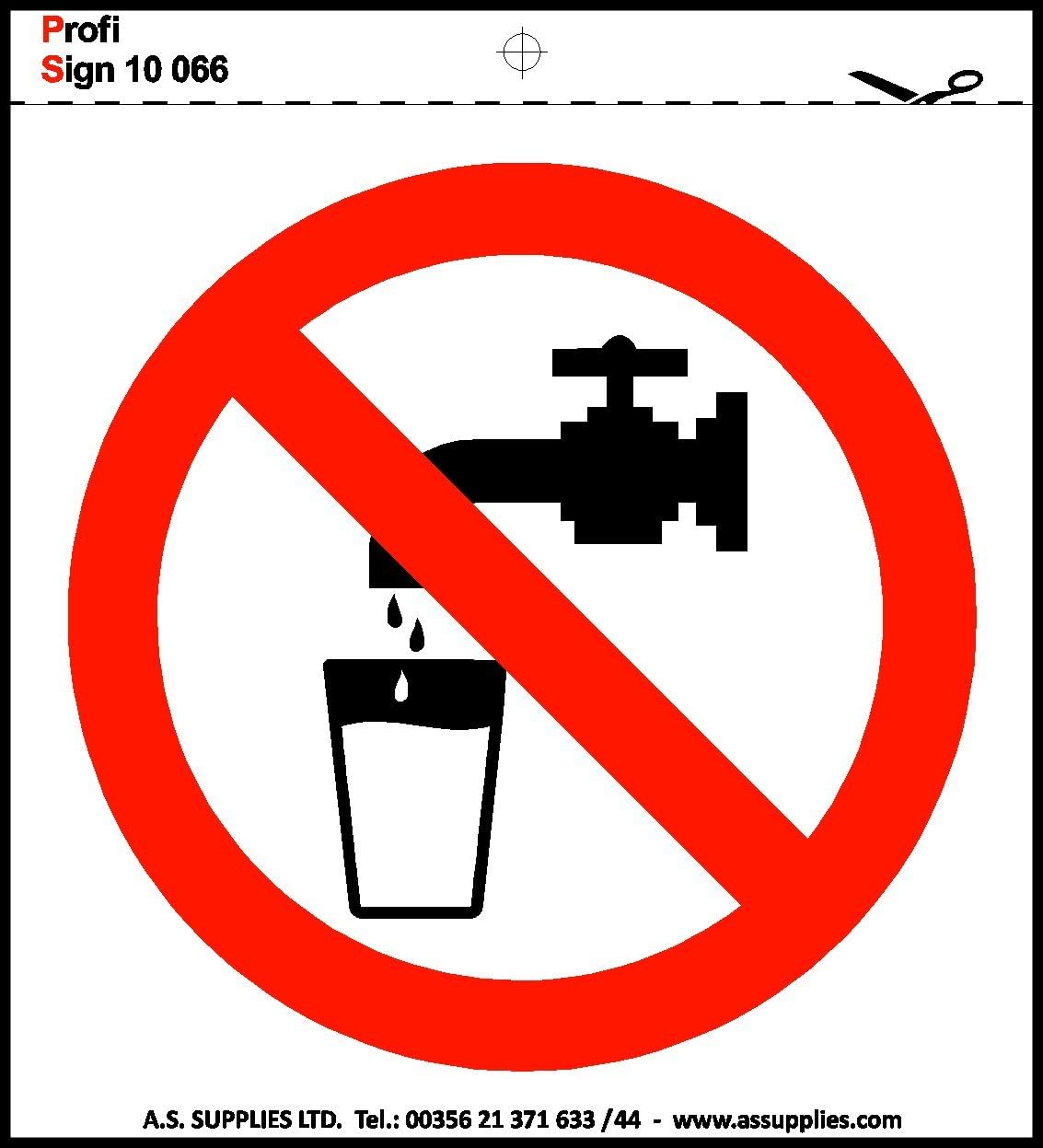 Health & Safety Signs Symbols Stickers Hazard Toilet CCTV Wifi Warning Caution 10cm x 10 cm (Do not drink)