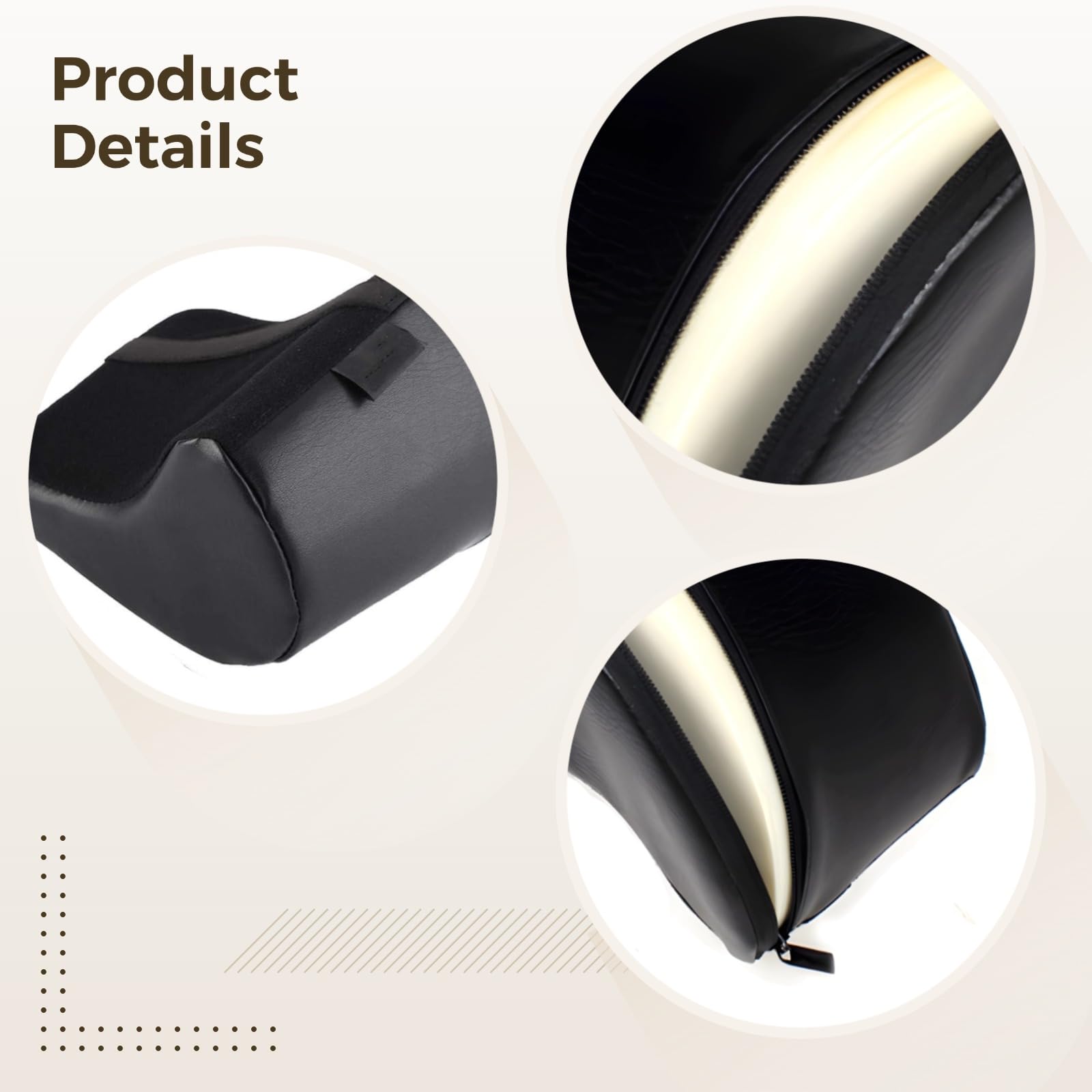 Guitar Posture Cushion with Foam Padding, Leather Support Rest for Classical Guitars, Black Rest for Musicians