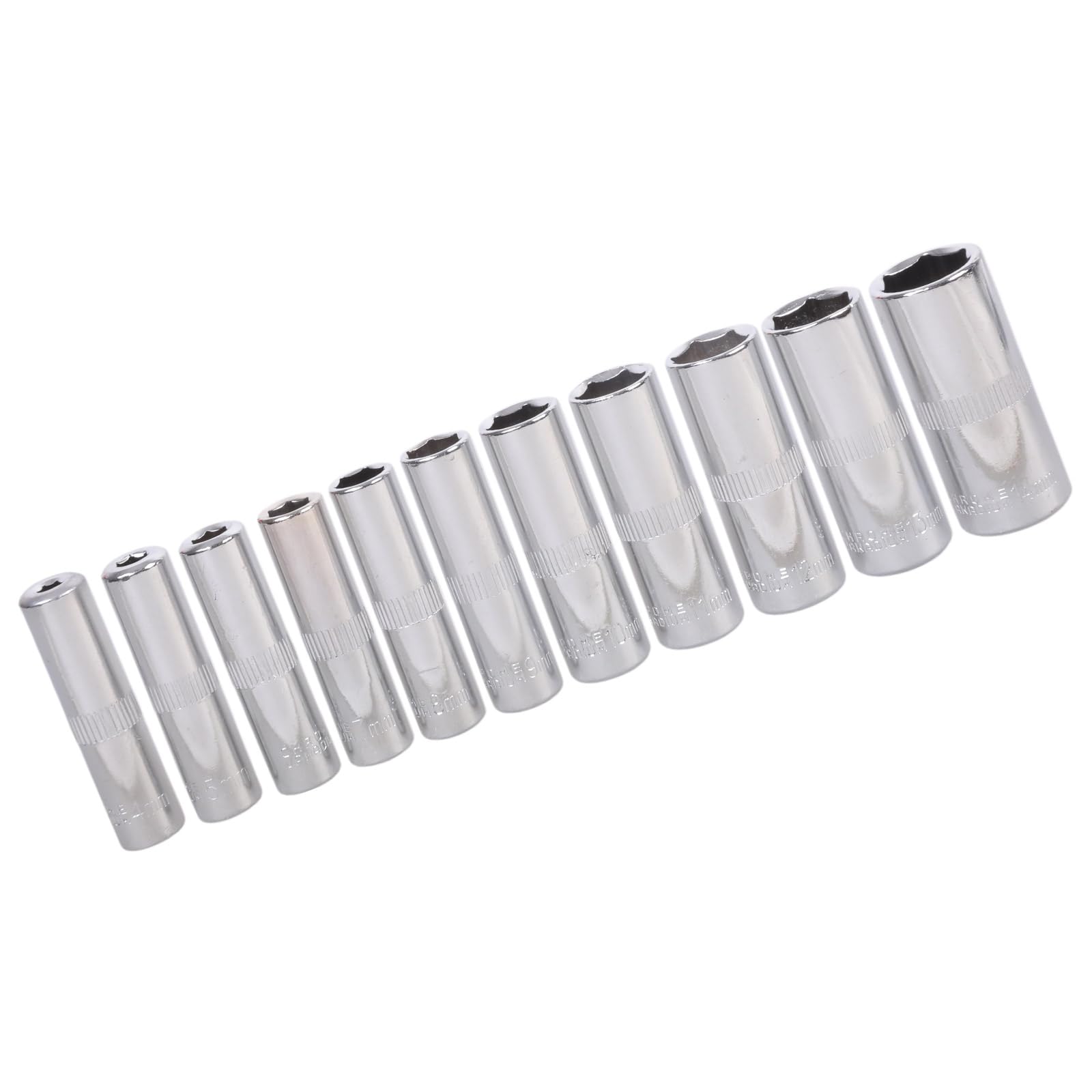 Xjdzineq 11Pcs Socket Adapter Hexagonal Wrench Heads Ratcheting Tool 4-14mm for Driver Wrenches Hexagonal Long Sleeve Wrench Set