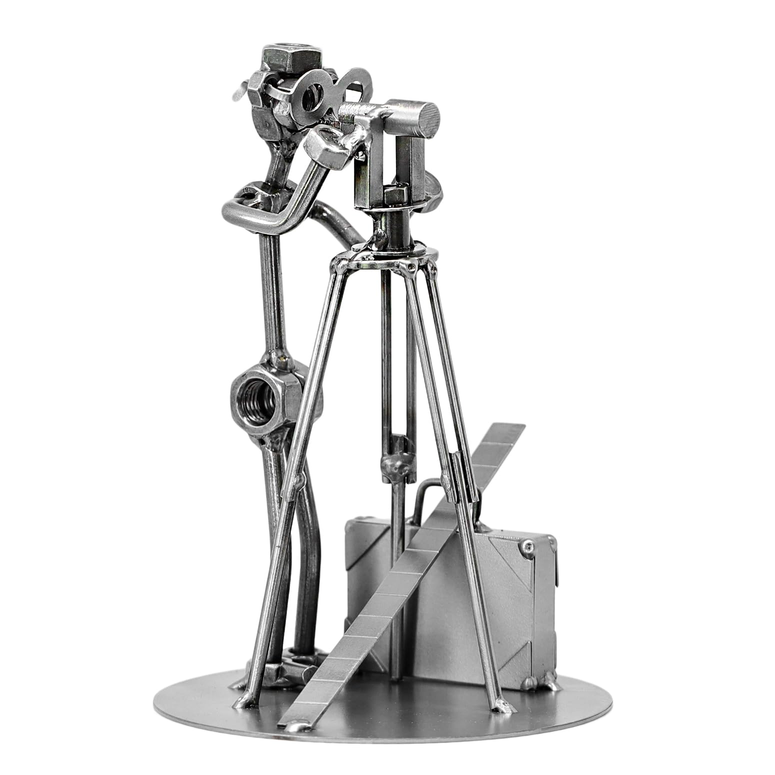 Schraubenmännchen Vermessungstechniker - Handarbeit Geschenkidee Metallfigur Metallmännchen Stahlfigur Schraubenmännle - Deko für Büro & Zuhause