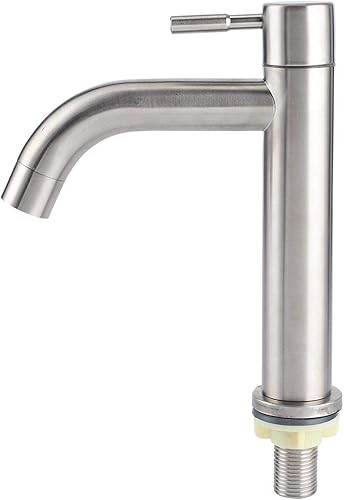 Grifo frío único G12, cilindro cepillado de lujo con luz de acero inoxidablegrifo frío plano solo grifo de lavado grifo de agua grifo de agua