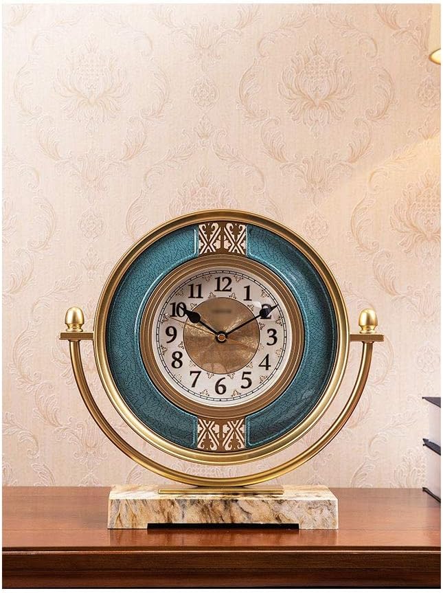 Creative Retro European Desk Clock Fashion Personality Clocks Placed Home Living Room Clocks Desktop Simple Desk Clocks Table Clock (Color : A) (B)