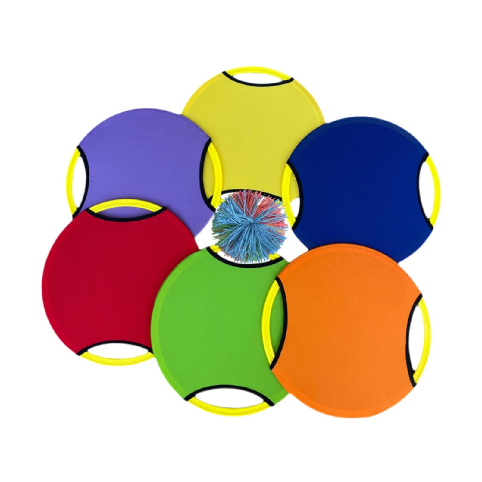 Menolana Trampoline Paddle Ball Game Sensory Training Sports Bouncy Paddle & Stringy Ball Flying Disc for Kindergarten Backyard Beach