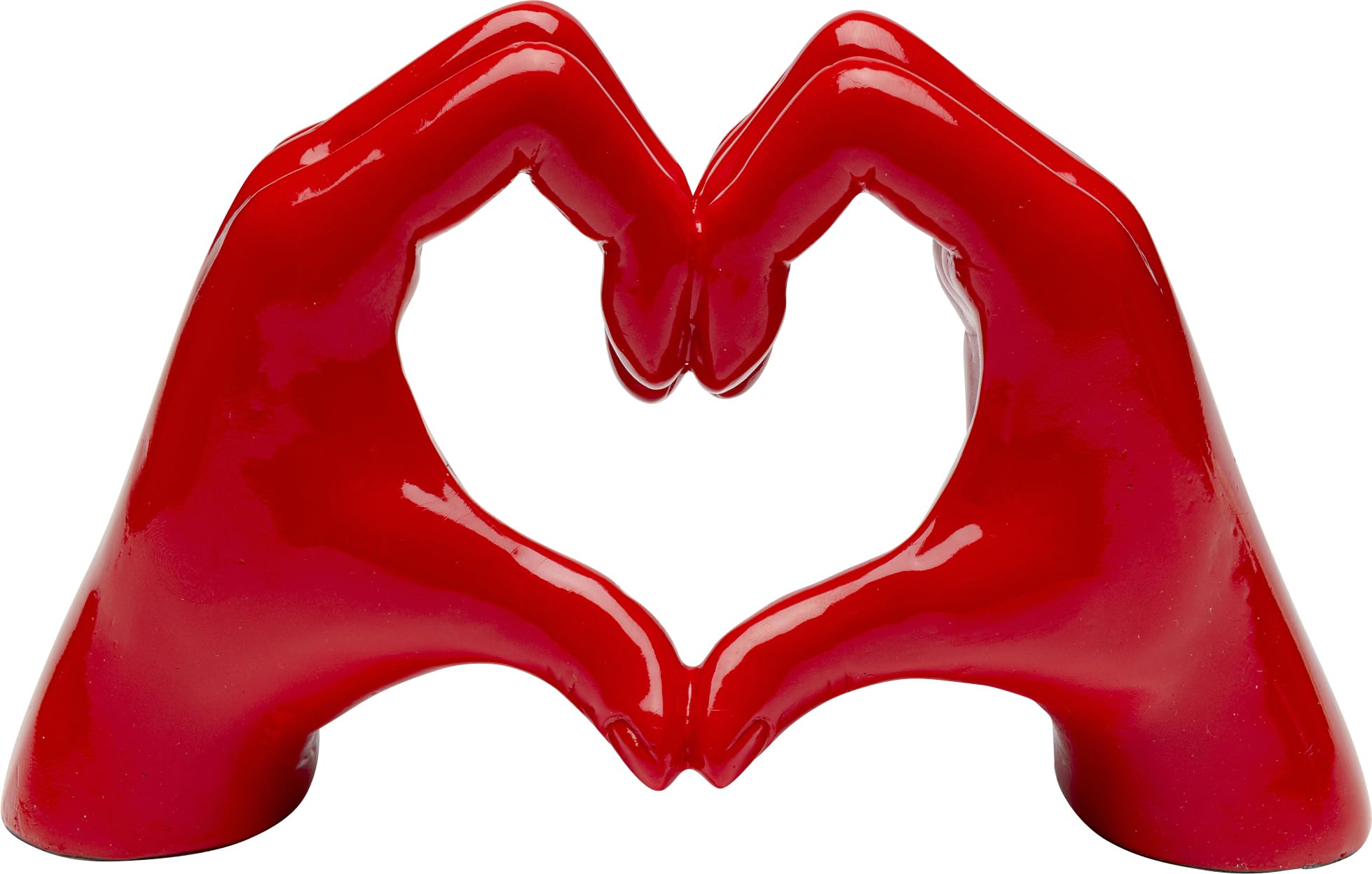 Kare Design Decorative Figurine Holding Heart, Red, 26cm Height, Handcrafted Decor Object, Accessoires, Decoration Gift Idea Living Room