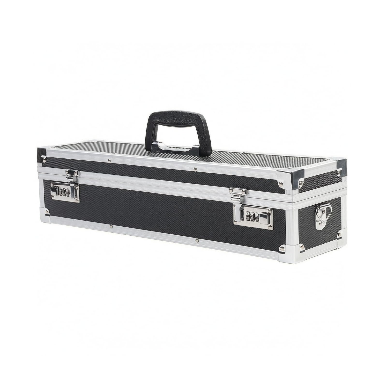 KESOTO Caja Herramientas con Asa Resistente | Portátil, Caja Herramientas Rígida, Seguro, para Camping, Profesionales, Técnicos, Plata Negro