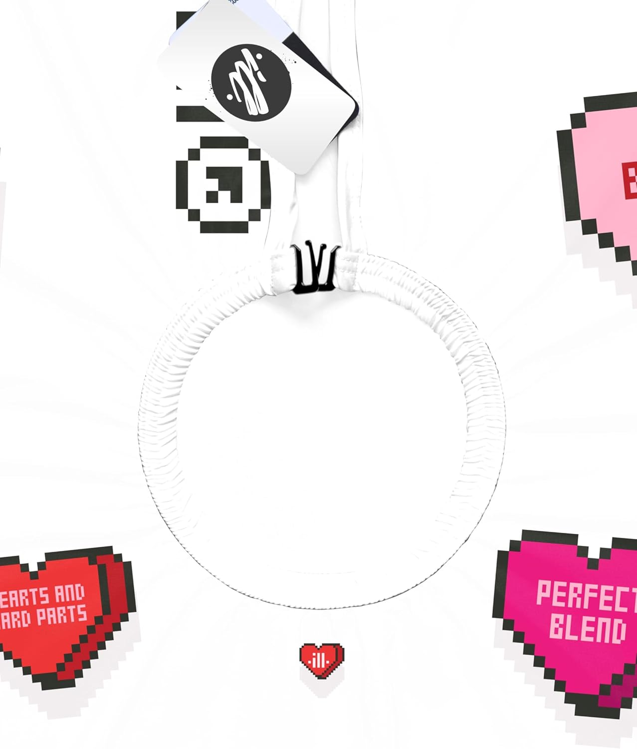 Illuzien 8 Bit Candy Hearts PRO Barber Cape, Hair Cut Drape, Water-Resistant Barber Accessories, Professional Cape