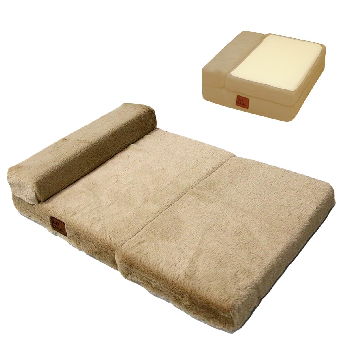 Amazon | Lux Oasis 犬ベッド 猫ベッド ペットマット 折りたたみ式