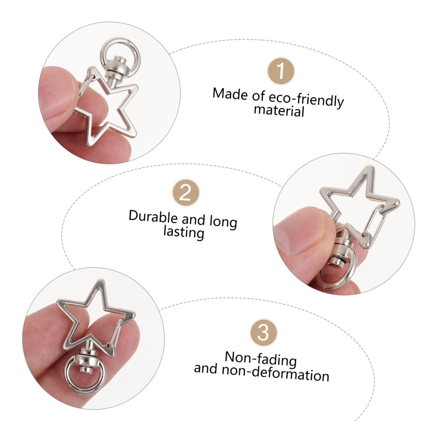 STOBOK 40 Piezas Mosquetón Llavero con Forma Cierre de Langosta Suministros DIY para Manualidades de Joyería y Accesorios de Bolsos Diseño Creativo y Base Giratoria 360° Adorno Artesanal
