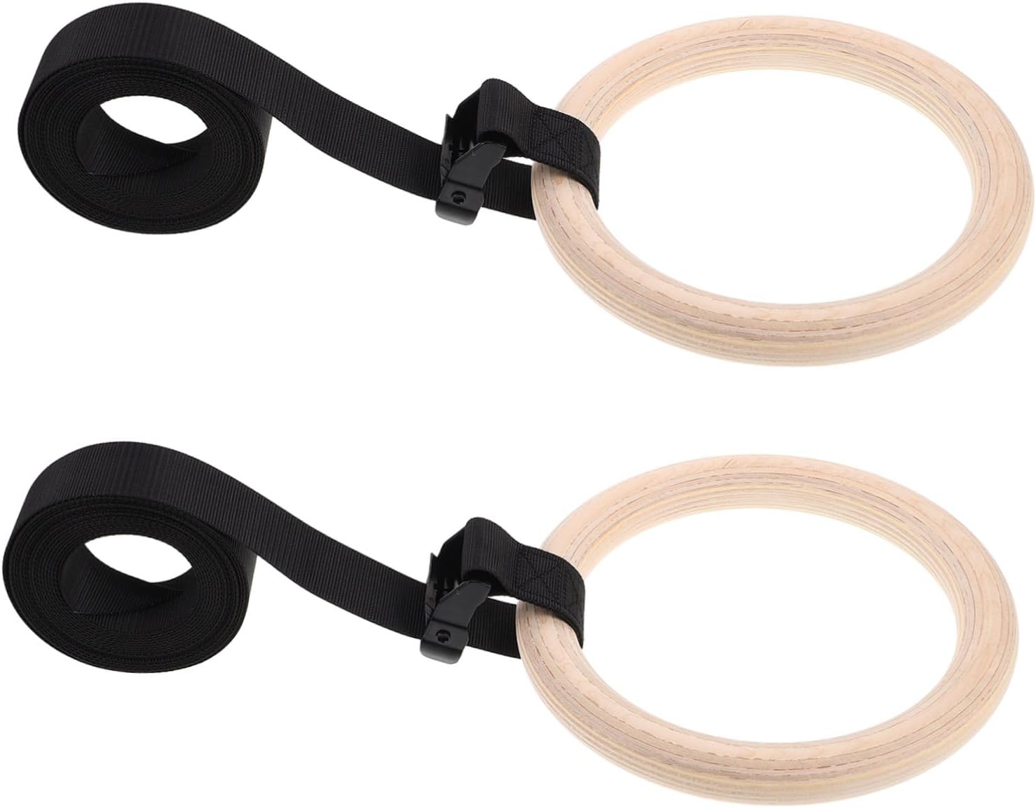 Gymnastic Rings with Adjustable Straps Non Slip Suspension Workout Rings for Full Body Training Durable Reliable Fitness for Home Gym Exercise