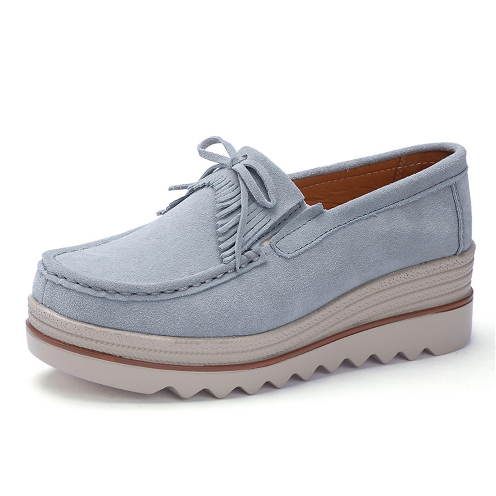 Generisch Mocasines de mujer elegantes con plataforma cómoda y mocasines de ante
