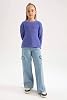 DeFacto girls Regular Fit Crew Neck Long Sleeve B3481A8 Pullover