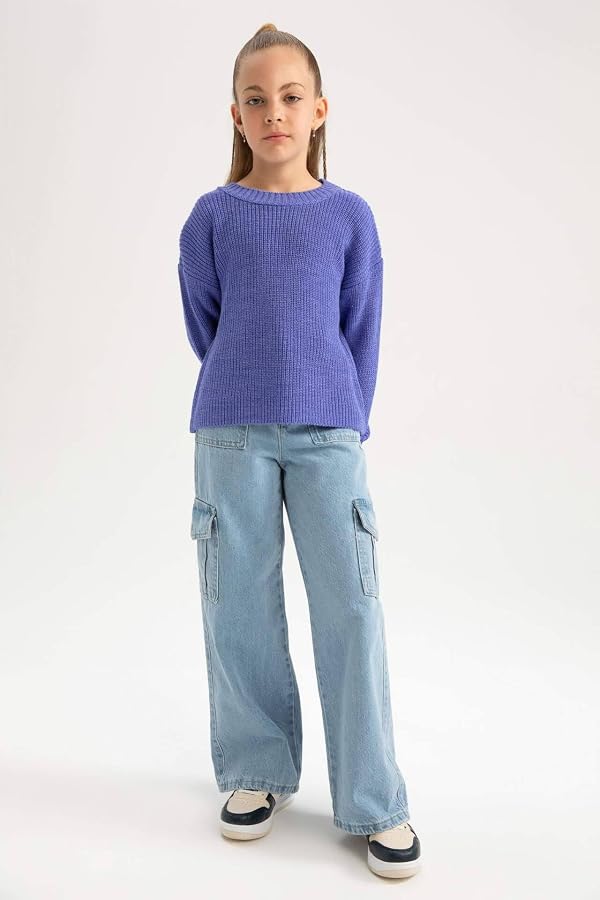 DeFacto girls Regular Fit Crew Neck Long Sleeve B3481A8 Pullover