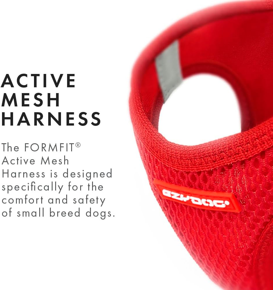 EzyDog FORMFIT Dog Harness for Small Sized Dog - All Weather Breathable Mesh Small Dog Harness with Reflective Trim, Easy Hook & Loop Closure, Sturdy Buckle, & D-Ring (Purple, M)