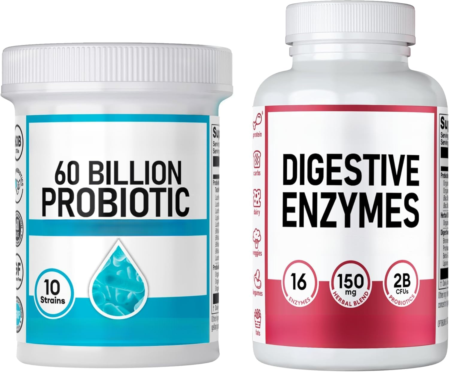 〖Probiotiques pour la santé intestinale + enzymes digestives stimulent la digestion〗 Santé intestinale et favorise le confort digestif, dites adieu aux ballonnements, aux gaz et à l'indigestion