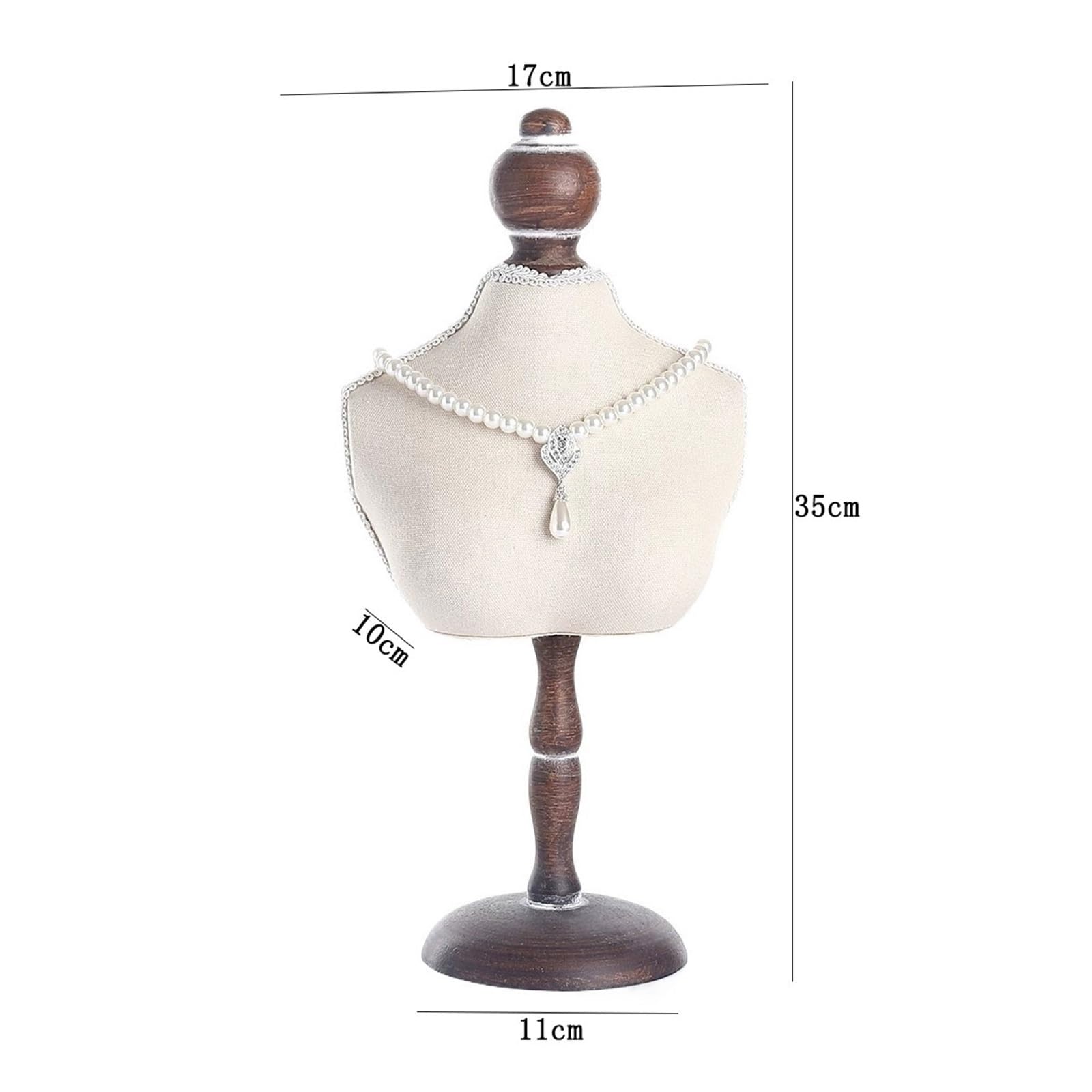 Organizzatore Jewelry Display Bust Linen Necklace Chain Mannequin