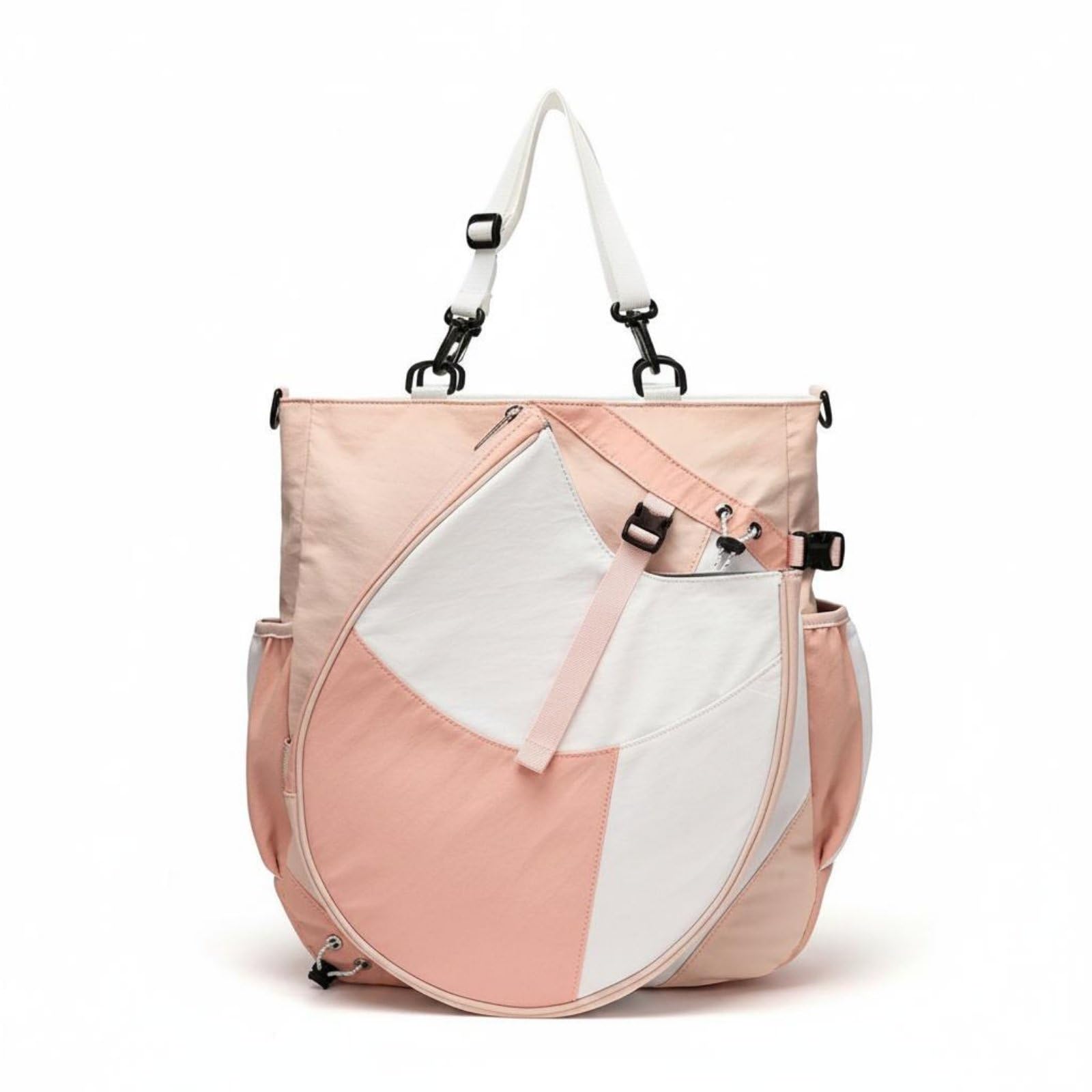bnf® Badminton Racket Bag Large Capacity Hand Carry Sports Duffle for Women, Men, Gym, Pink White | Home Improvement &-image-24