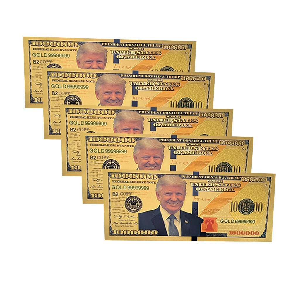 Amazon | 5ピース ゴールドトランプ ミリオン札 1 000 000