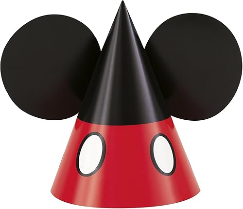 Miniatura 4 de Unique Sombreros de fiesta de Mickey Mouse de Disney, 4.25 pulgadas (8 unidades), diseños divertidos surtidos para celebraciones de cumpleaños de