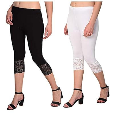 Snowball Baby Girl's Regular Fit Cotton Capri (2capri-combo.black.white1-2_Black, White_12 Months-24 Months)