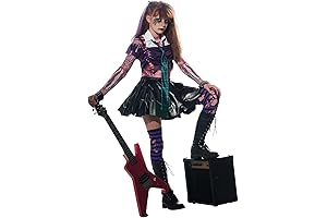 Cosplay Halloween Girl Zombie Punk Rocker Costume with Wig #2