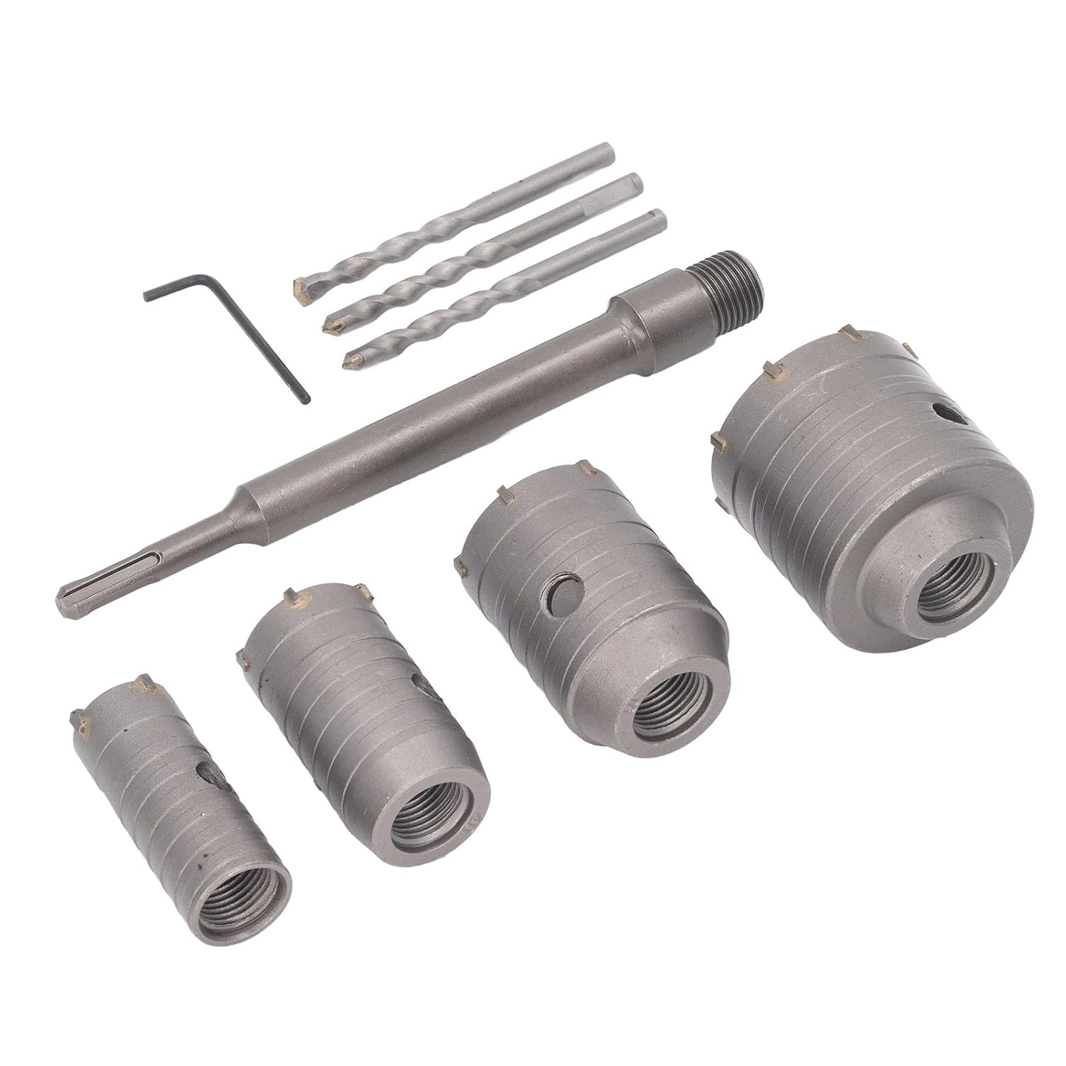 Eujgoov Carbide Hole Saw Drill Bit Concrete Hole Saw, Wall Set with 30mm, 40mm, 50mm, and 65mm Kit for Cement and Bricks