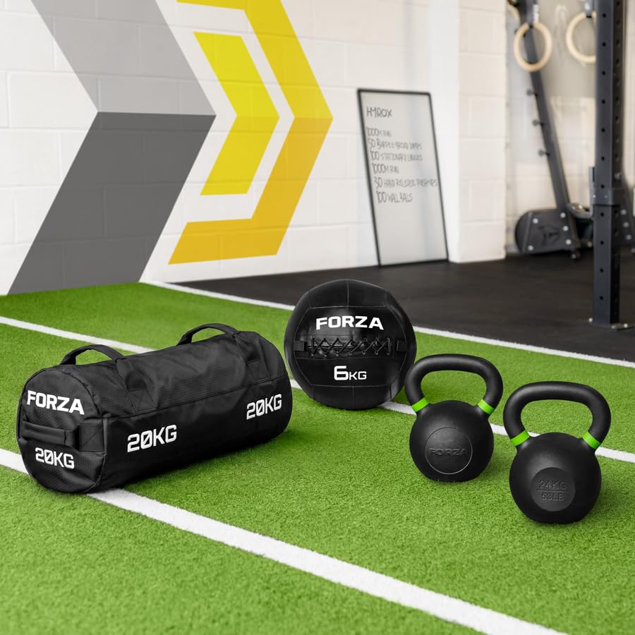 FORZA Équipement d’Entraînement de HYROX pour Hommes | Kit d'Entraînement Fonctionnel avec Kettlebells, Sac Lesté et Wall Ball | HYROX et Renforcement Musculaire