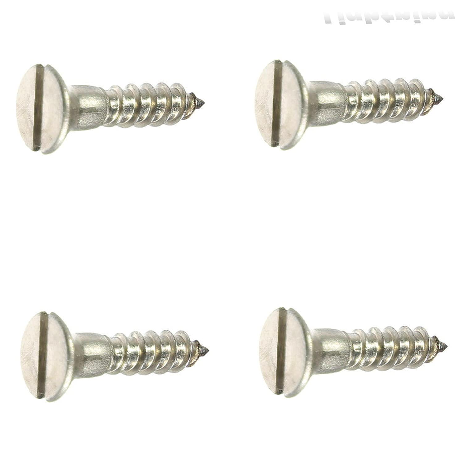 Flat Head Slotted Wood Screw Kit Hardware Stainless Steel 4X1/2" Pack
