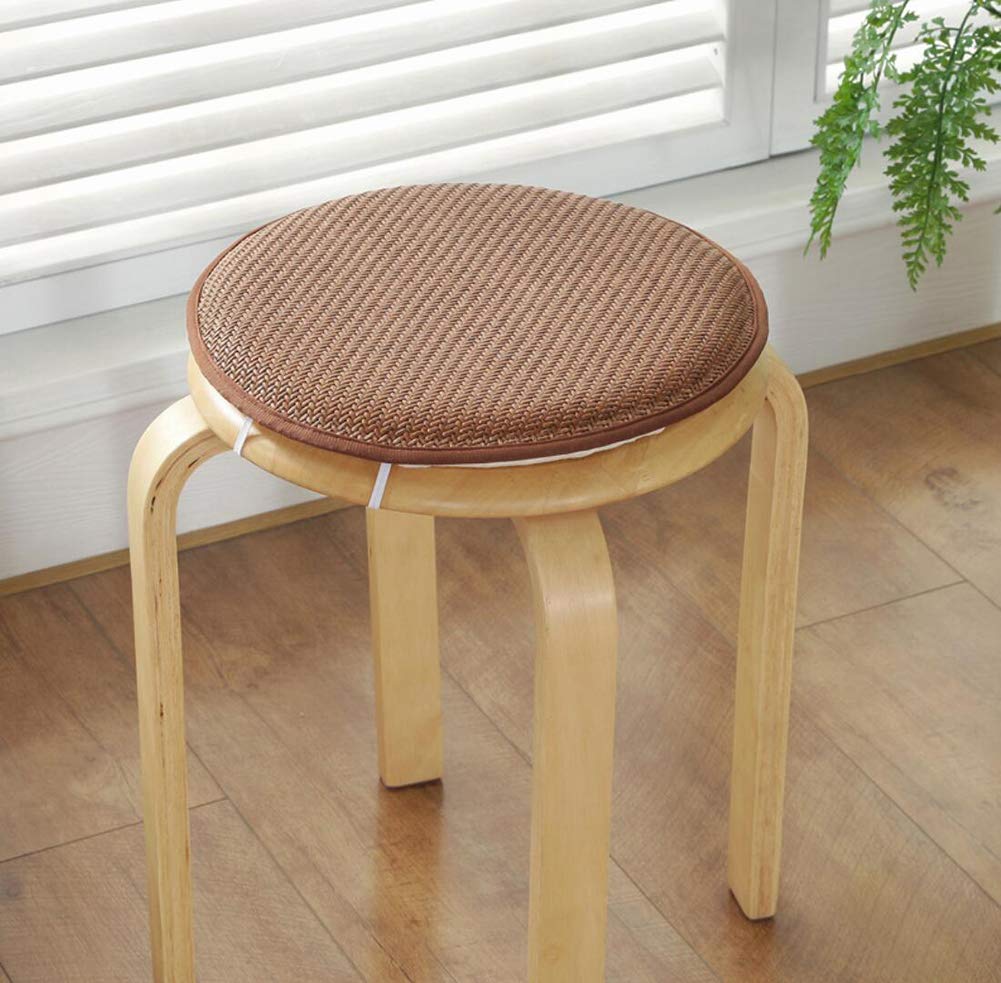 YUMUO Round Spong Seat Cushion,Comfort Breathable Dining Chair Cushions - Perfect for Kitchen Patio Furniture Garden Home A-Rattan 30cmx30cm(11x11inch)