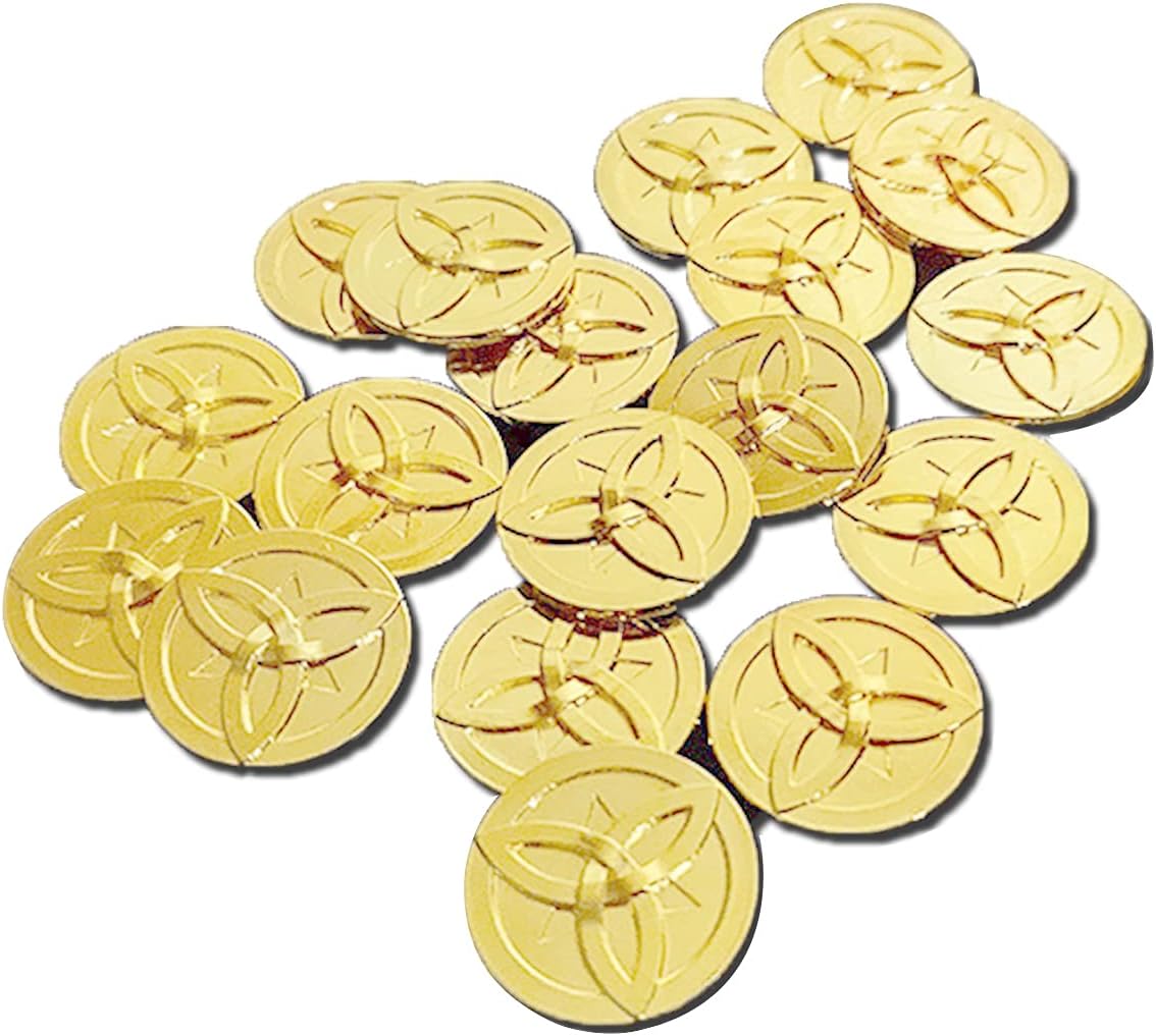 Acosplayer Genshin Impact Mona Coins Gold for Kids Collector Game Metal Mora Cosplay Props Accessories 18pcs Morax Coins Collection Gifts, 2cm