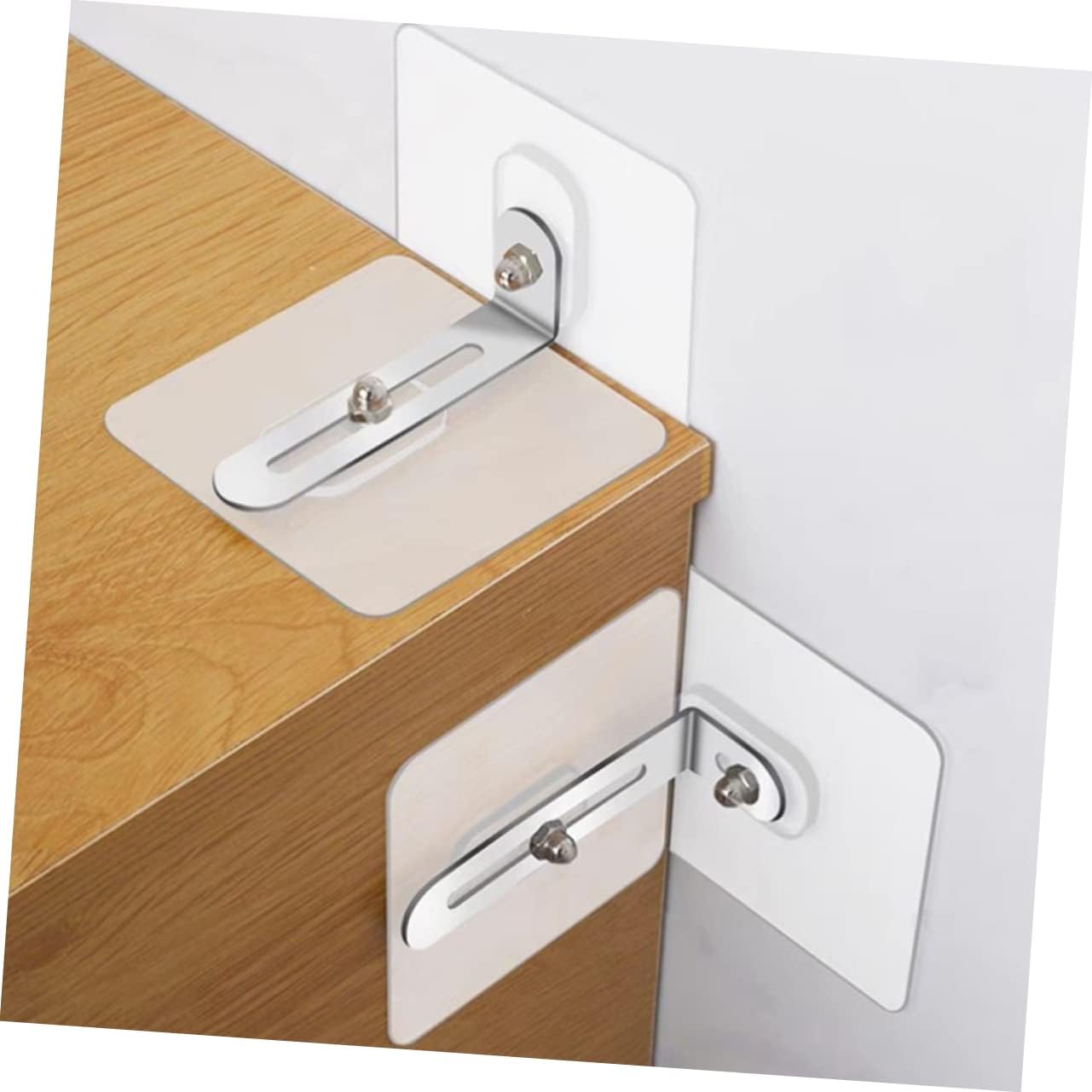 Hemoton 18pcs No Drill Furniture Wall Anchors Tip Safety Straps for Childproofing Bookshelves Cabinets and Wardrobes Easy Installation Heavy Duty Design