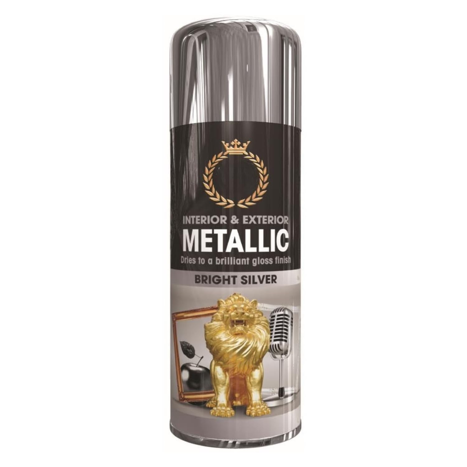 Inspired Essentials Metallic Spray Paint 400ml Multi-Purpose Use, Spray for Metal and Wooden Furniture, Ornaments, Decorative Items and Much More for Interior & Exterior (1, Bright Silver)