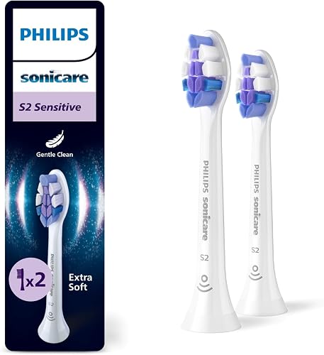 Philips HX6052/87 Sonicare S2 Sensitive Extra Soft Replacement Toothbrush Heads 2-Piece Set, White