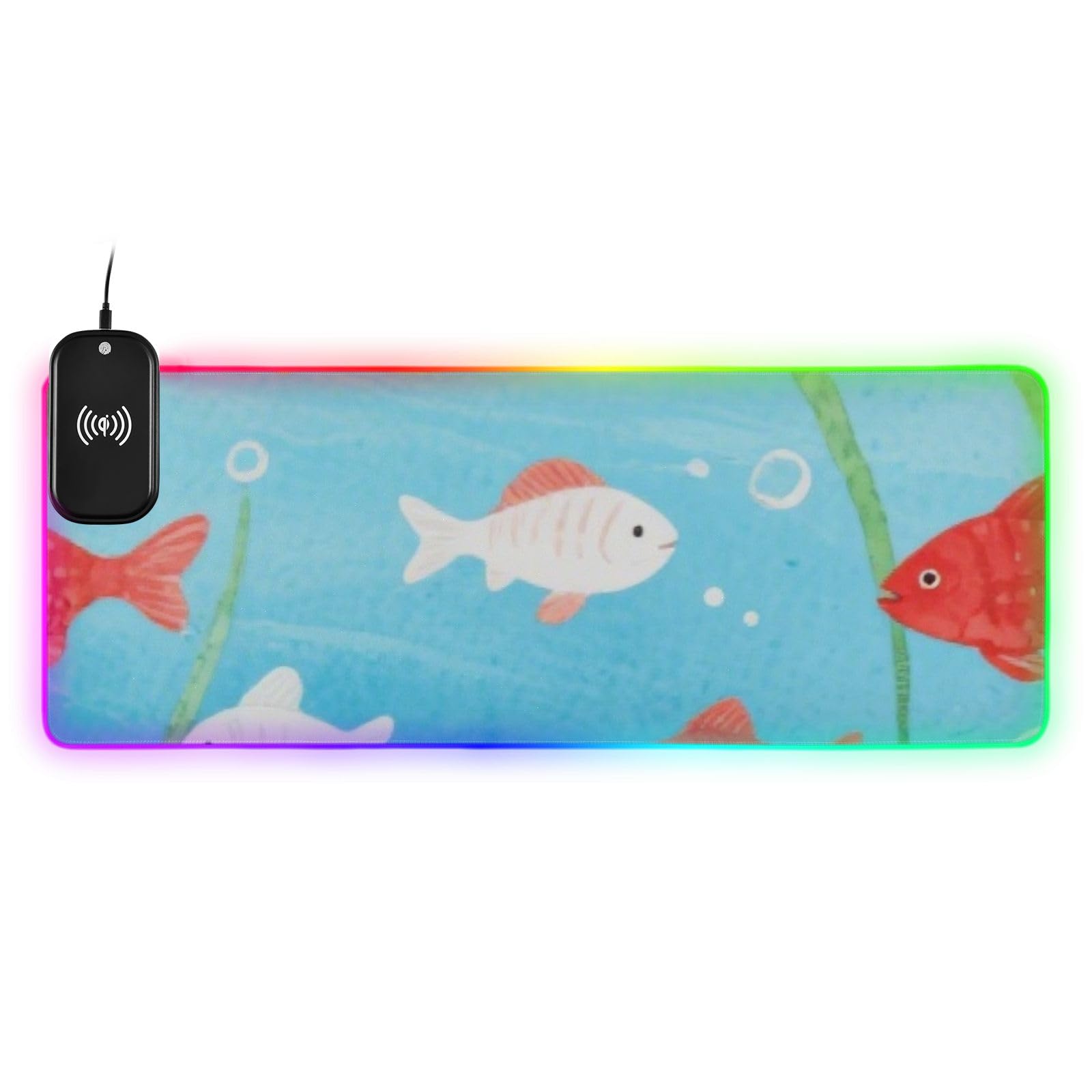 Tapis de souris de jeu étanche protège-bureau poisson mignon - 7
