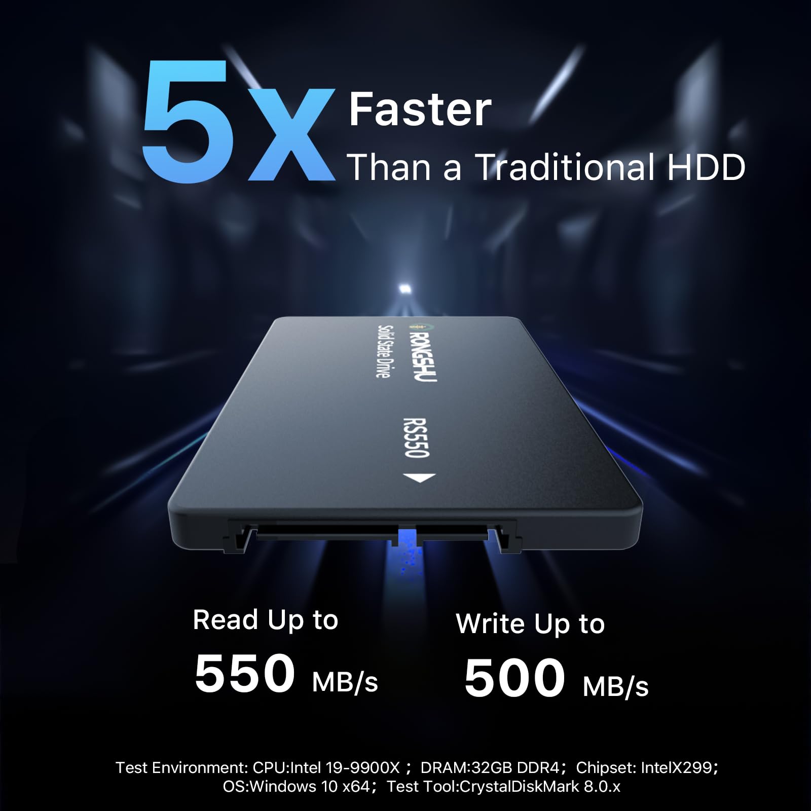 256GB SATA SSD 2.5'' Unità a Stato Solido Interna, SATA III 6 Gb/s con Velocità di Lettura Fino a 550 MB/s, 3D NAND SSD Interna, Ideale per L'aggiornamento di Laptop, PC e Desktop (RS550)