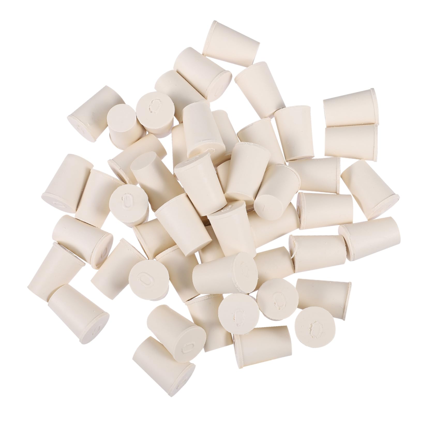 Cabilock Test Tube Stopper 50 Pcs Solid Rubber Sealing Plugs Lab Flask Plugs Non-Aggressive Stopper
